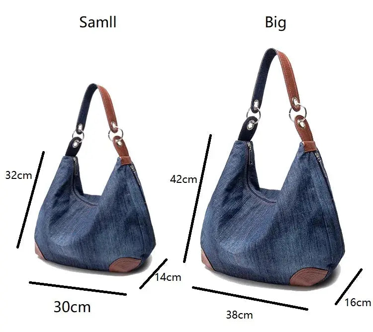 Women's Denim Baguette Bag