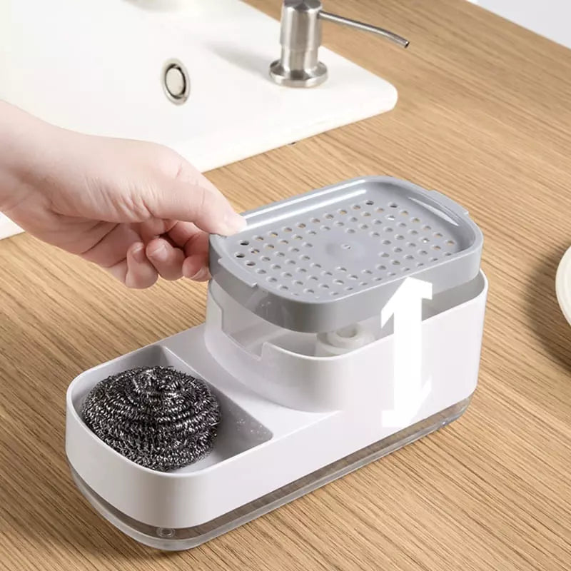 Detergent Dispenser and Sponge Holder for Sink