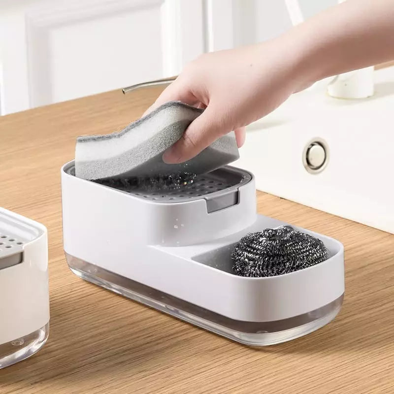 Detergent Dispenser and Sponge Holder for Sink