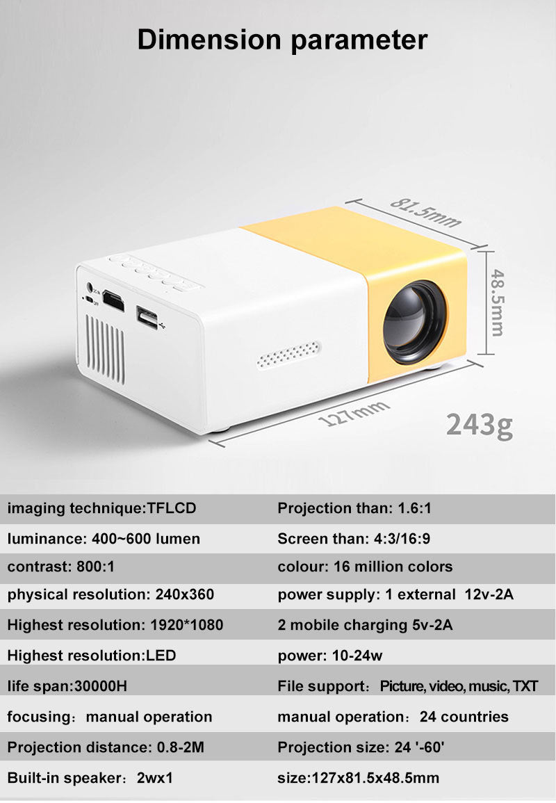 Mini Projector Portable