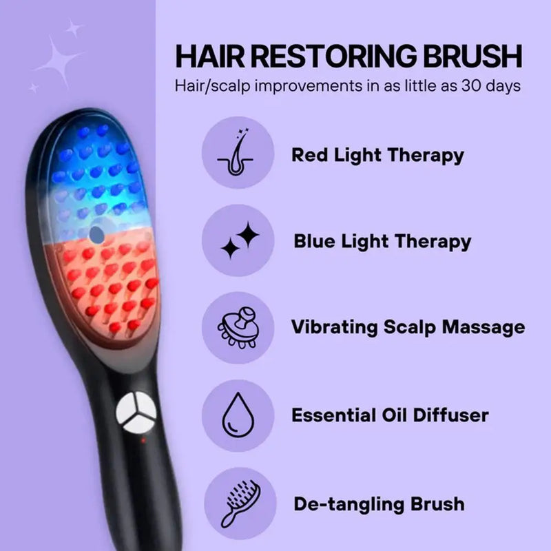 Electric Spray Massage Comb Vibration Head Massager Brush LED Anti Hair Loss Scalp Liquid Medicine Atomizing Comb