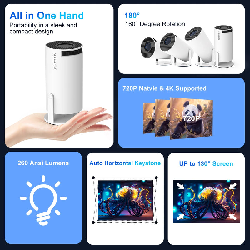 Projector 4K portable