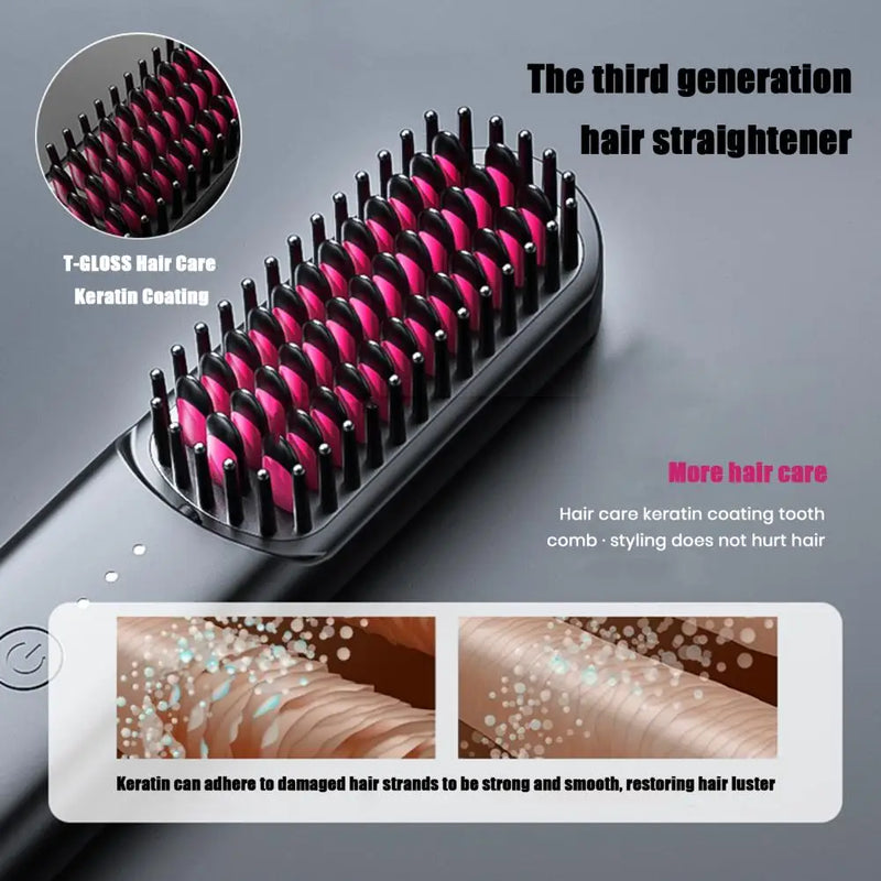 Hair Straightener Brush portable