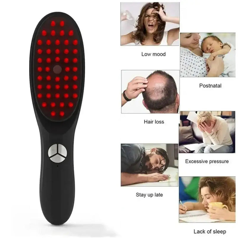 Electric Spray Massage Comb Vibration Head Massager Brush LED Anti Hair Loss Scalp Liquid Medicine Atomizing Comb