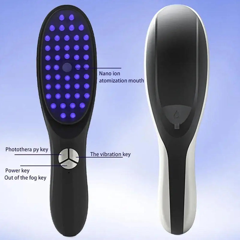 Electric Spray Massage Comb Vibration Head Massager Brush LED Anti Hair Loss Scalp Liquid Medicine Atomizing Comb