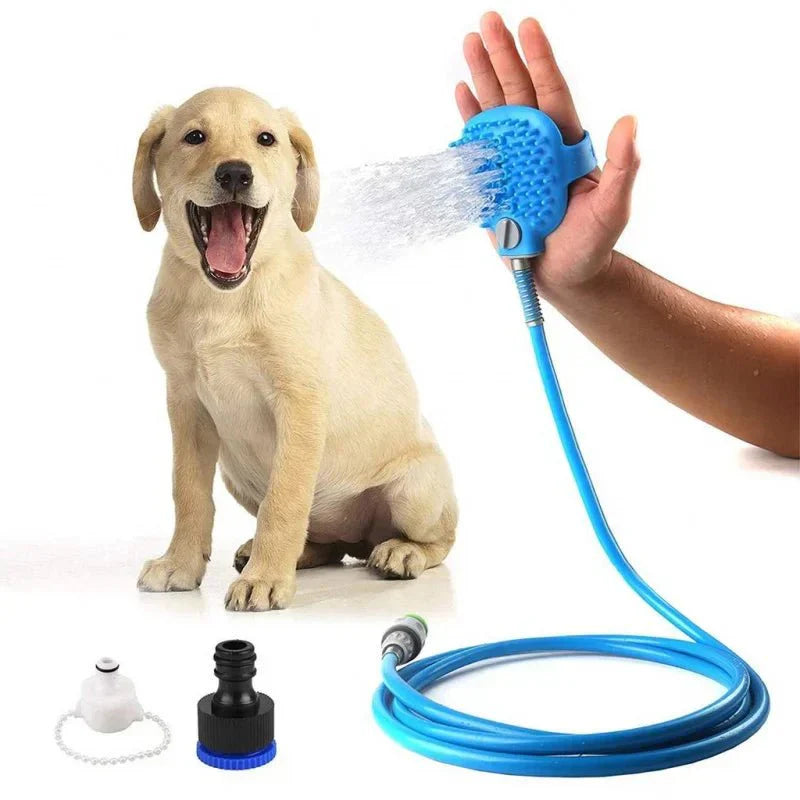 Massage Glove with Silicone Hose for Pet Bathing