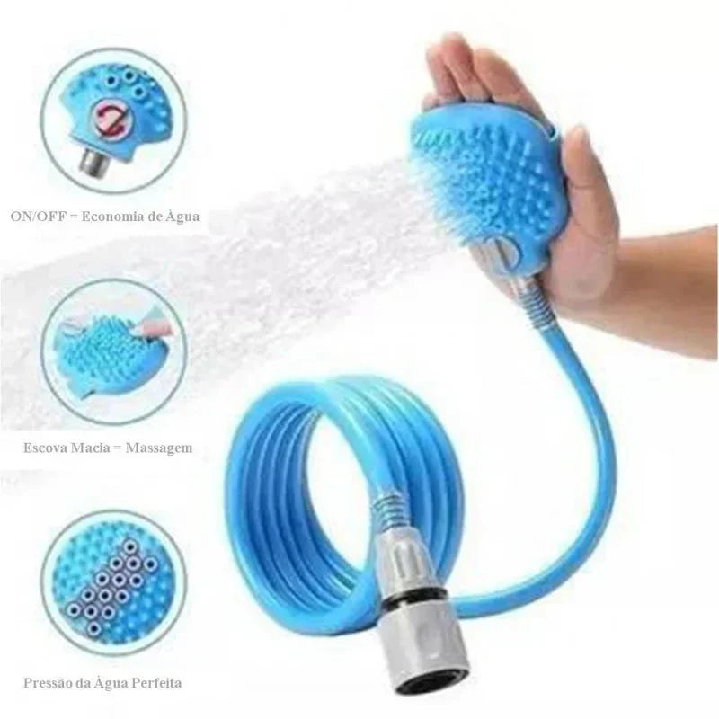 Massage Glove with Silicone Hose for Pet Bathing